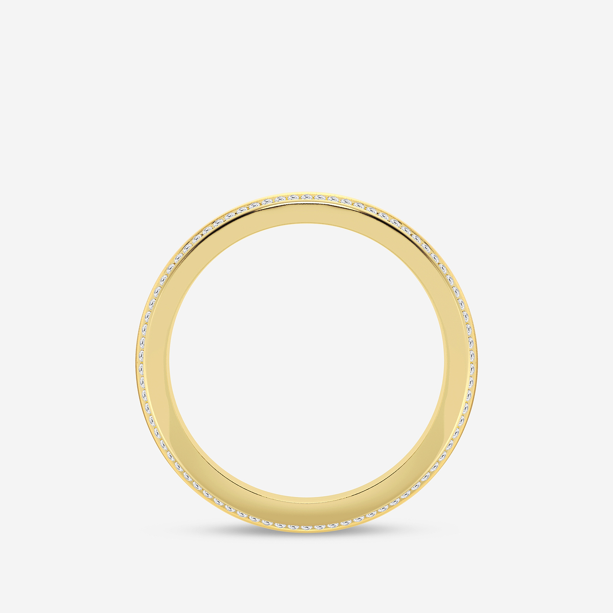 Additional Image 1 for  1/2 ctw Round Lab Grown Diamond 4mm Beveled Edge Satin Finish Eternity Band